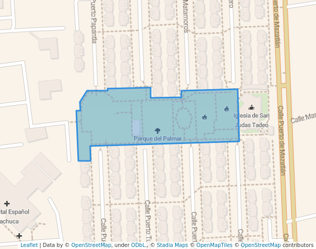 walking in Parque del Palmar map in Pachuca de Soto
