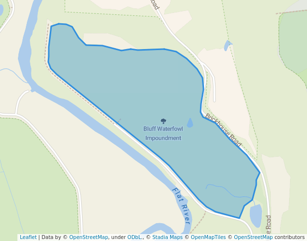 walking in Bluff Waterfowl Impoundment map in Bahama