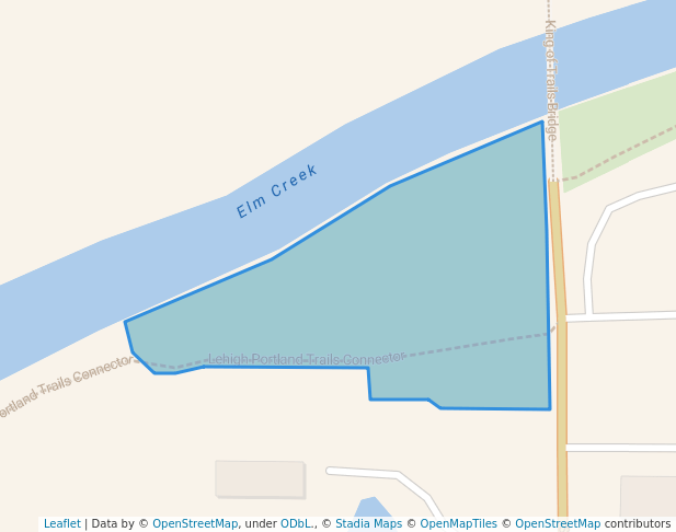 walking in Elm Creek Park South map in Iola