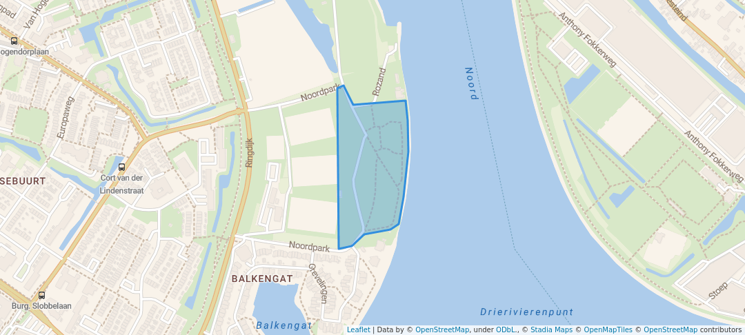 walking in Noordpark map in Zwijndrecht