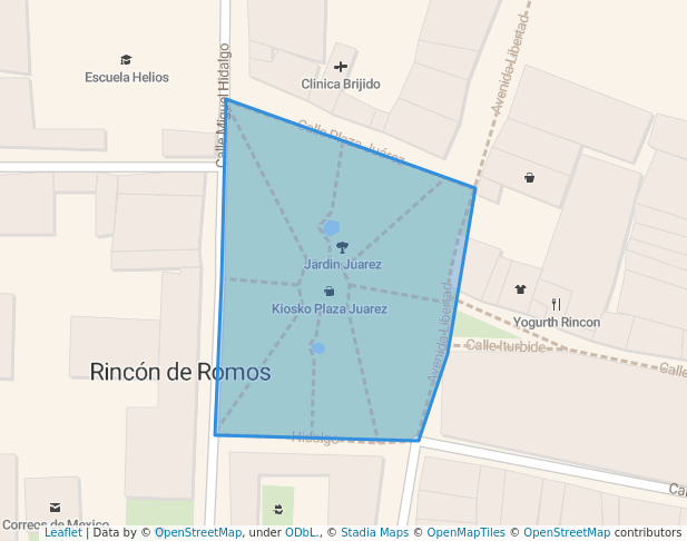 Jardin Juarez In Rinc N De Romos Map And Routes Thumb 2403 