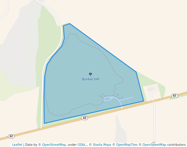 walking in Bunker Hill map in Duette