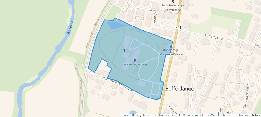 walking in Park zu Bouferdeng map in Lorentzweiler