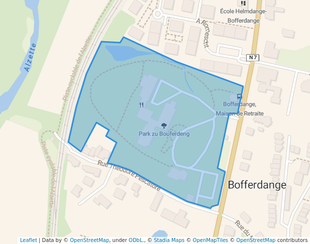 walking in Park zu Bouferdeng map in Lorentzweiler