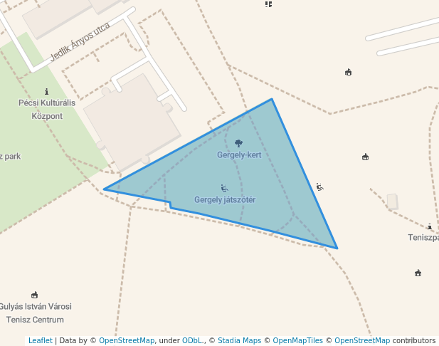 walking in Gergely-kert map in Pécs