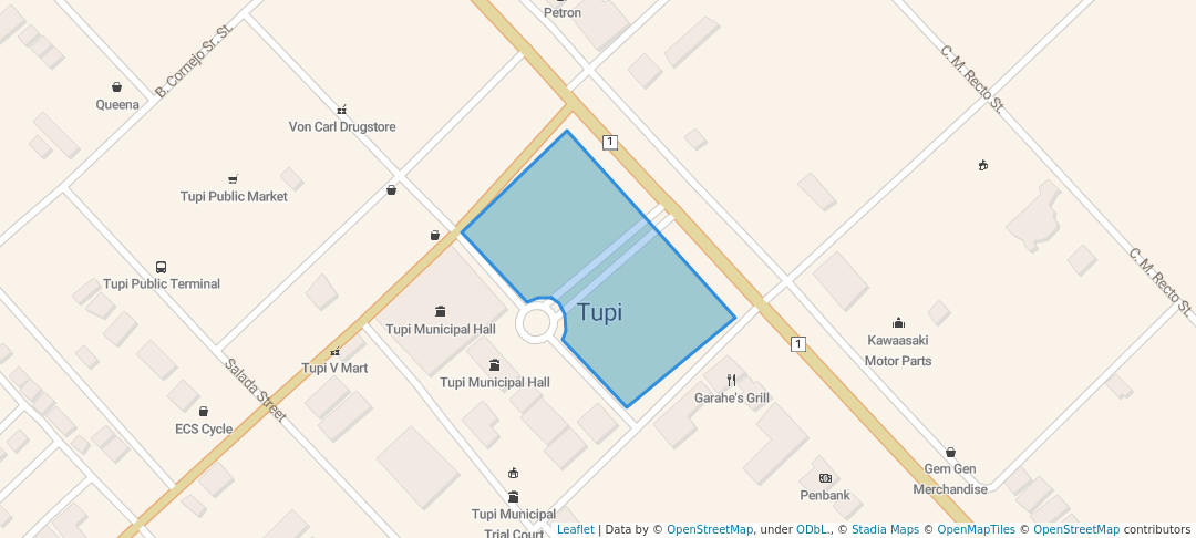 walking in Tupi Plaza map in Tupi