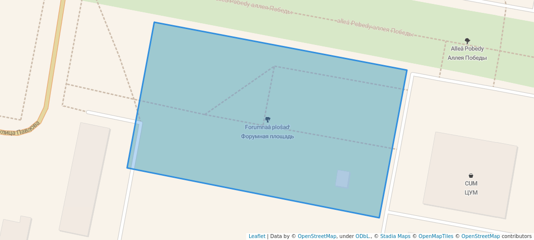 walking in Форумная площадь map in Asbest