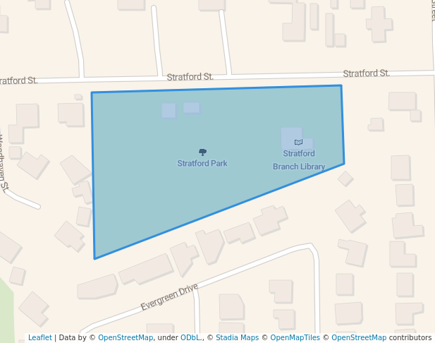 walking in Stratford Park map in Highlands