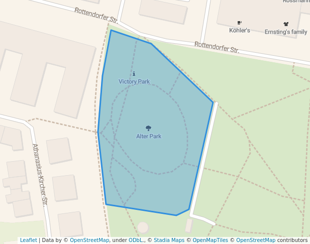 walking in Alter Park map in Würzburg