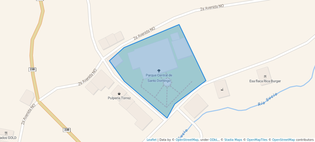 walking in Parque Central de Santo Domingo map in Santo Domingo