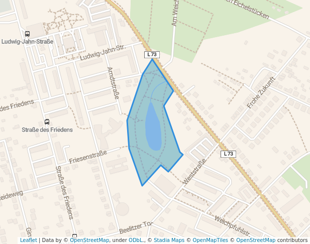 walking in Park am Weichpfuhl map in Luckenwalde