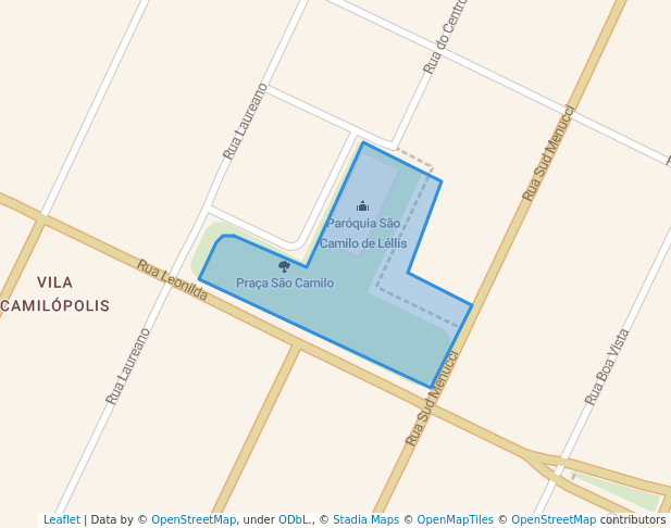 walking in Praça São Camilo map in Santo André