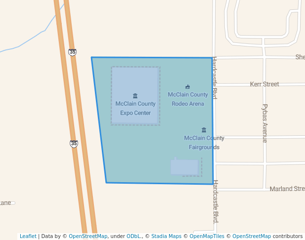 walking in McClain County Fairgrounds map in Purcell