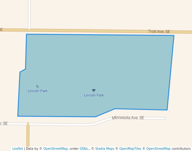 walking in Lincoln Park map in Willmar