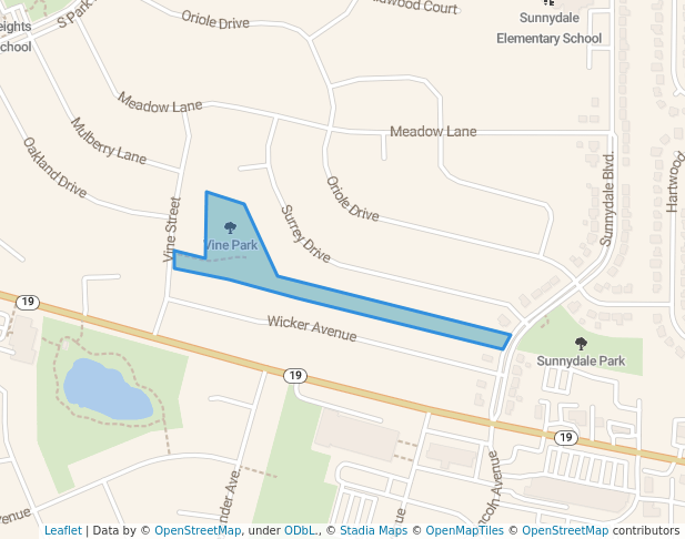 walking in Vine Park map in Streamwood