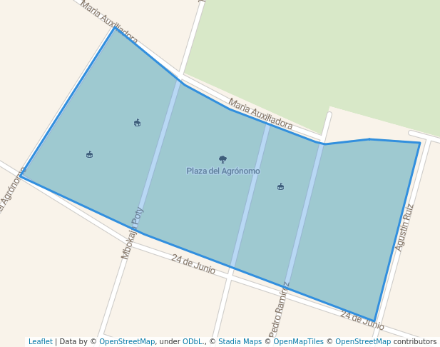 walking in Plaza del Agrónomo map in San Lorenzo