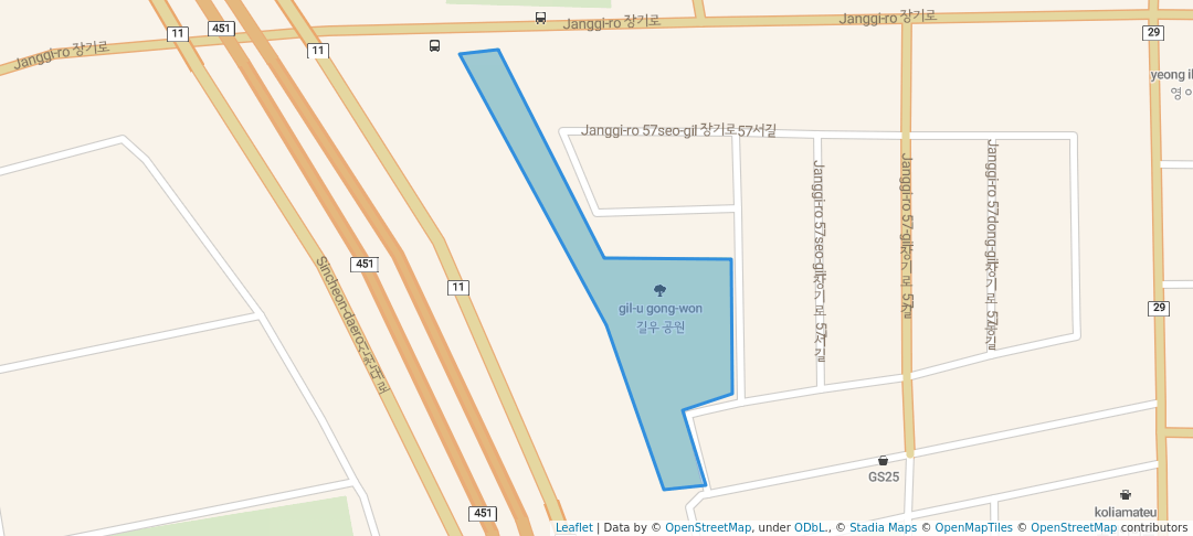 walking in 길우 공원 map in Daegu