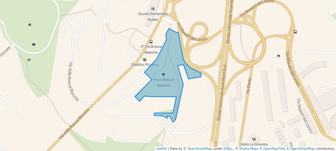 walking in Parco Brecce Bianche map in Ancona