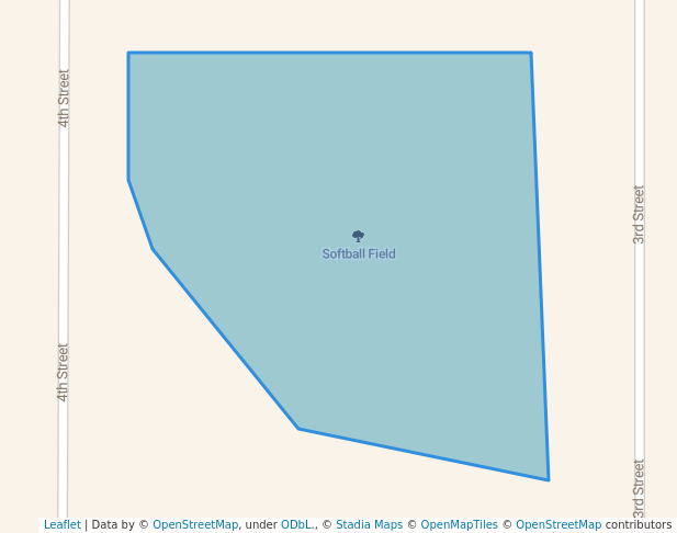 walking in Softball Field map in Waubay