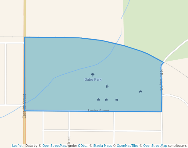 walking in Gates Park map in Waterloo