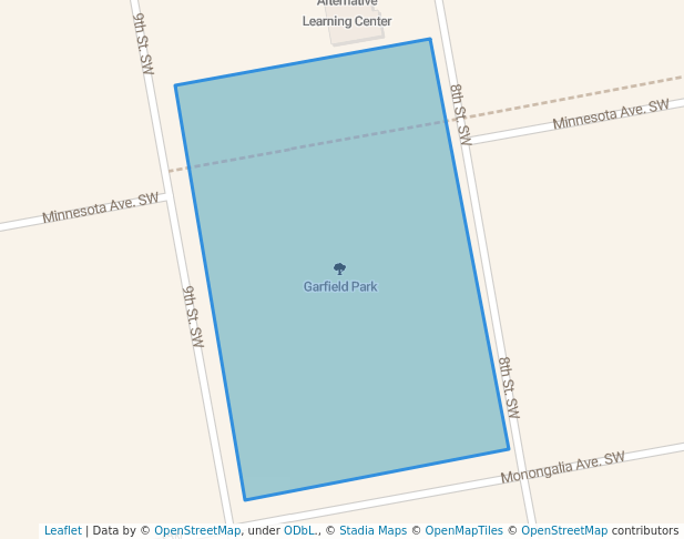 walking in Garfield Park map in Willmar