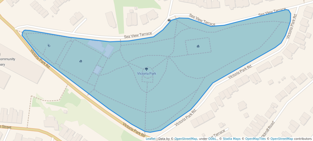 walking in Victoria Park map in Barry