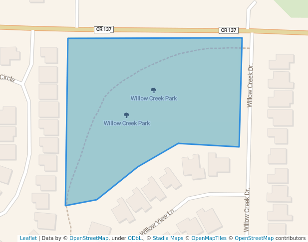 walking in Willow Creek Park map in Waite Park