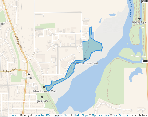 walking in Helen Johnson Trail map in Stoughton