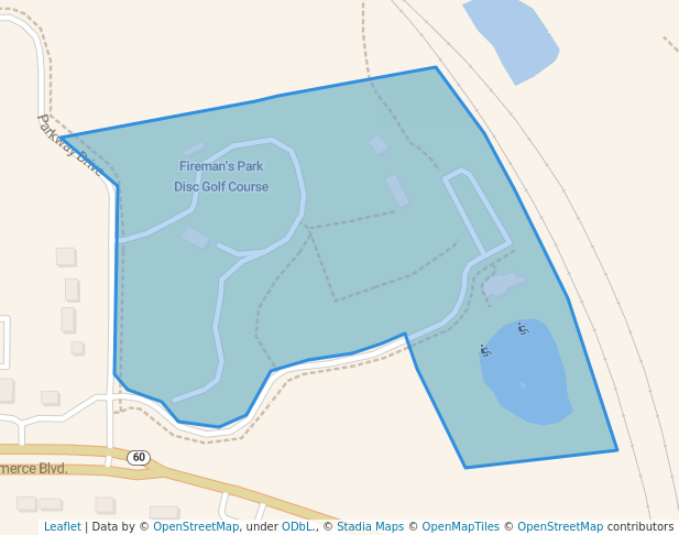 walking in Fireman's Park map in Slinger