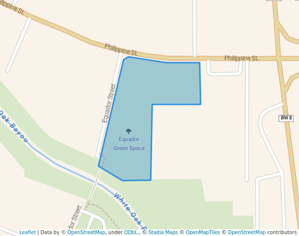 walking in Equador Green Space map in Jersey Village