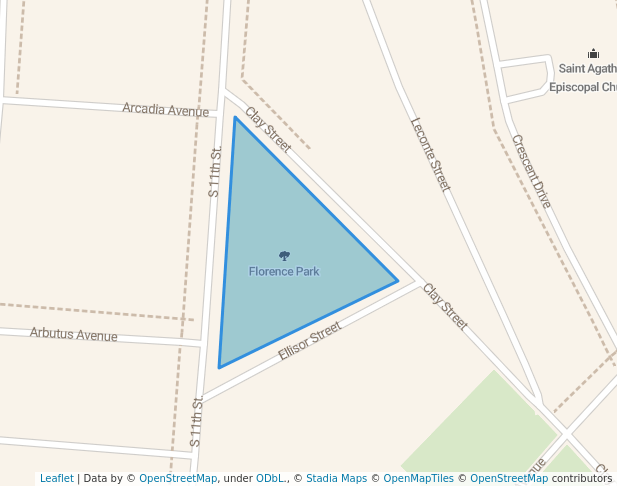 walking in Florence Park map in DeFuniak Springs