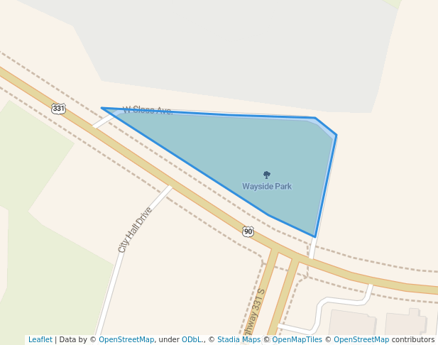 walking in Wayside Park map in DeFuniak Springs