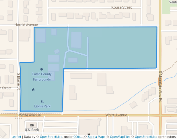 walking in Latah County Fairgrounds map in Moscow