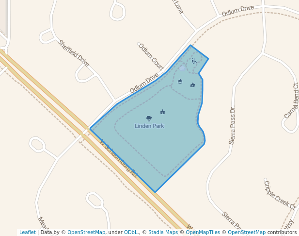 walking in Linden Park map in Streamwood