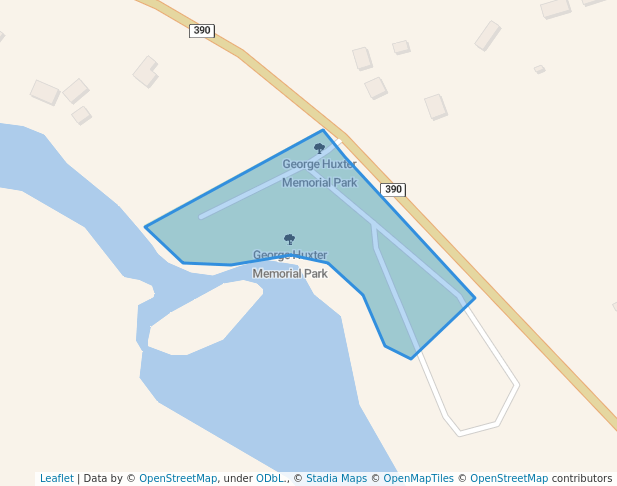 walking in George Huxter Memorial Park map in Springdale