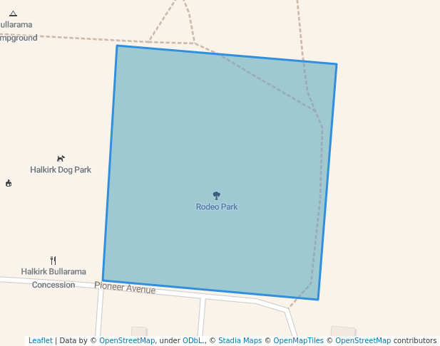 walking in Rodeo Park map in Halkirk