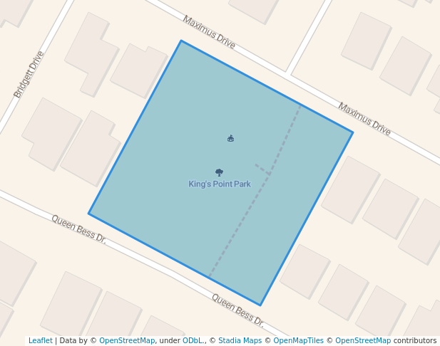 walking in King's Point Park map in Corpus Christi