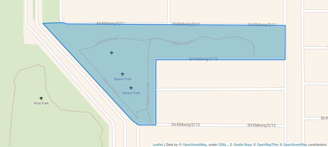 walking in Strand Park map in Chemor