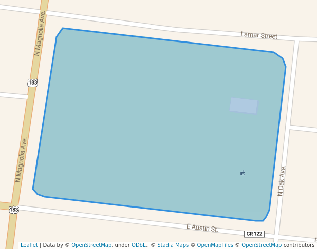 walking in Blanche Square map in Luling