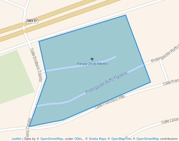 walking in Parque 24 de febrero map in Iguala de la Independencia