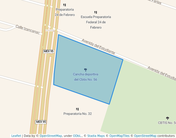walking in Cancha deportiva del Cbtis No. 56 map in Iguala de la Independencia