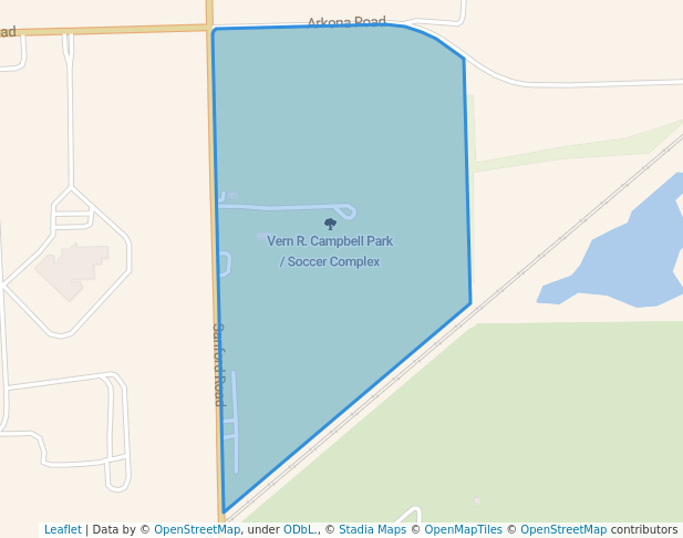 walking in Vern R. Campbell Park / Soccer Complex map in Milan