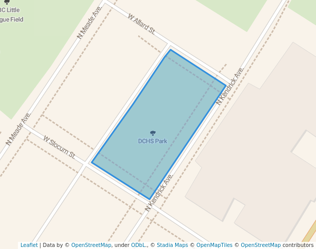 walking in DCHS Park map in Glendive