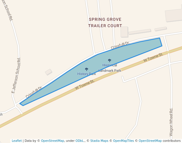 walking in History Park map in Glendive