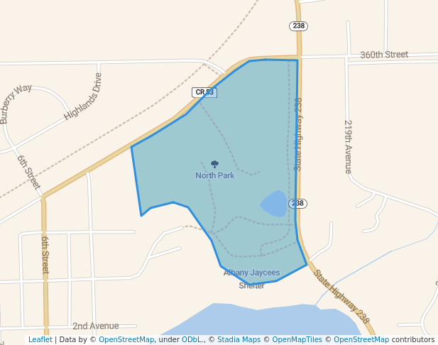 walking in North Park map in Albany