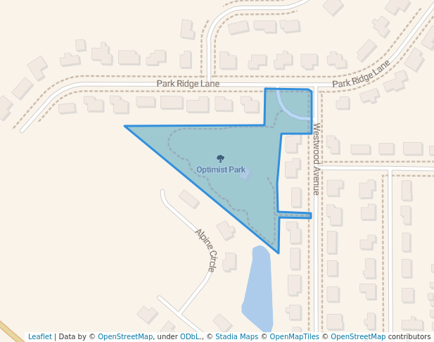 walking in Optimist Park map in North Fond du Lac