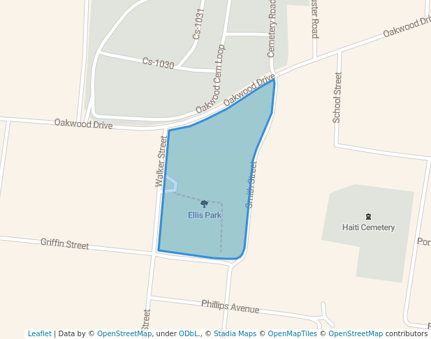 walking in Ellis Park map in Hartford