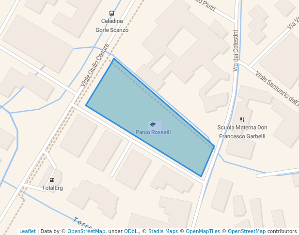 walking in Parco Rosselli map in Bergamo