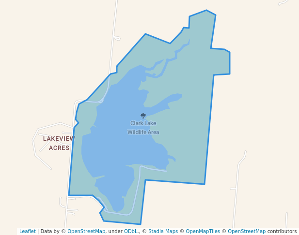 walking in Clark Lake Wildlife Area map in South Vienna