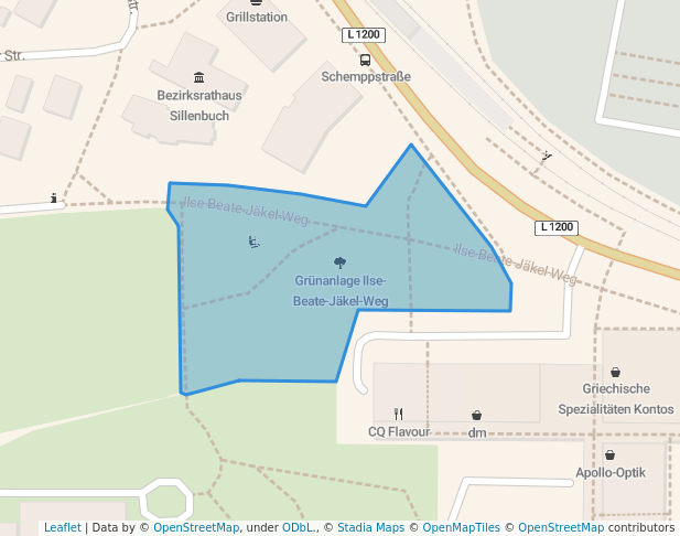 walking in Grünanlage Ilse-Beate-Jäkel-Weg map in Stuttgart